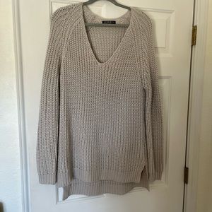 Oversized gray and silver sweater